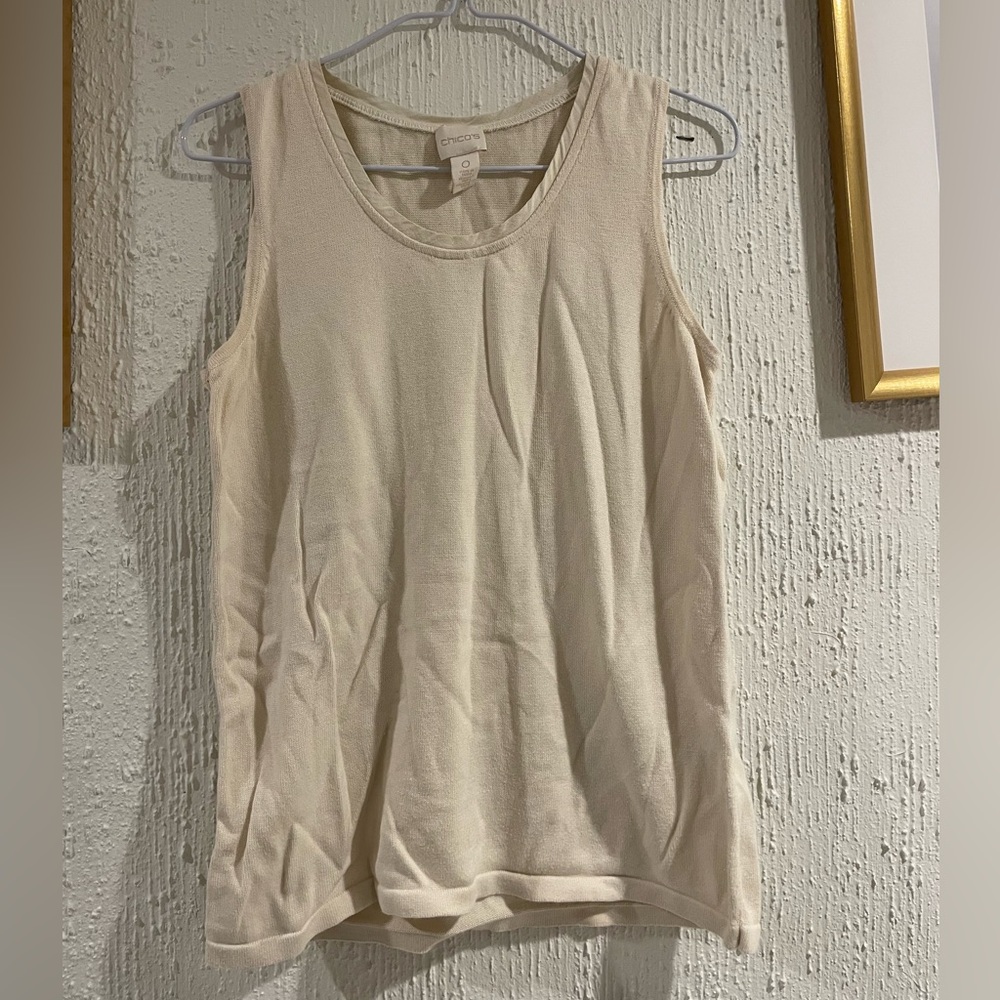 Chico's Cream Sleeveless Tank Top
